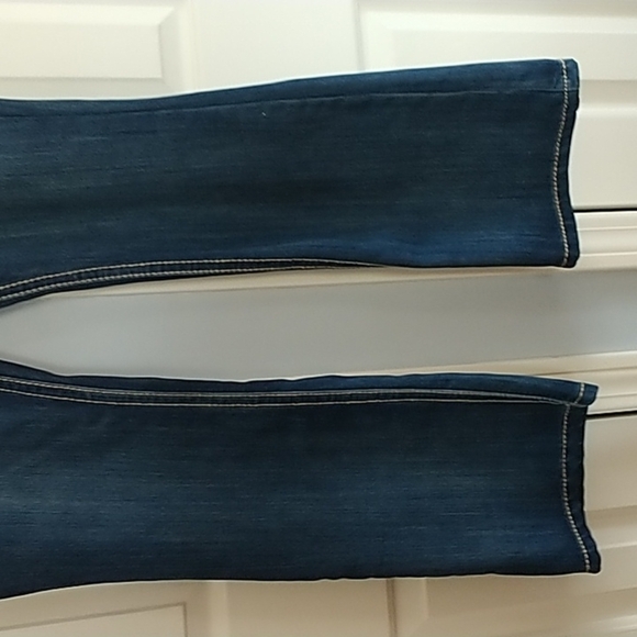 INC Denim Regular Boot Cut Blinged Crystal Pockets Dark Wash Jeans Sz 14 - Picture 7 of 13